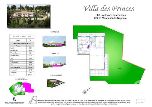 Appartement F3 à vendre - 3 pièces - 86.6 m2 - MANDELIEU LA NAPOULE - 06 - PROVENCE-ALPES-COTE-D-AZUR - Century 21 Marina Immobilier